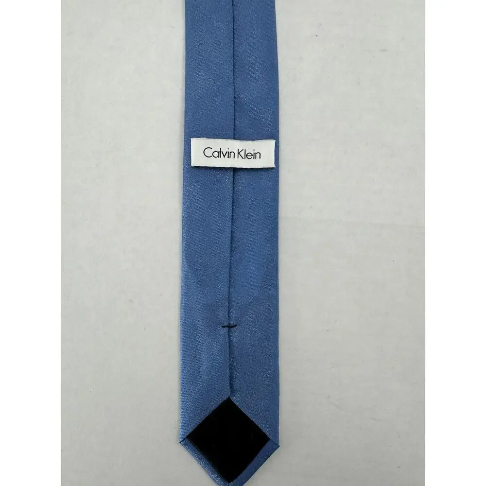 Calvin Klein Mens Tie Blue Iridescent Sparkle Silk Blend Formal Party​​​ - Picture 5 of 8